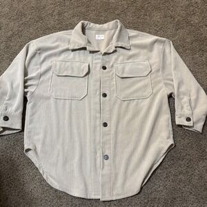 Miss Posh Oversized Shacket Cotton Corduroy Oversized Tunic Collared Size M Chic